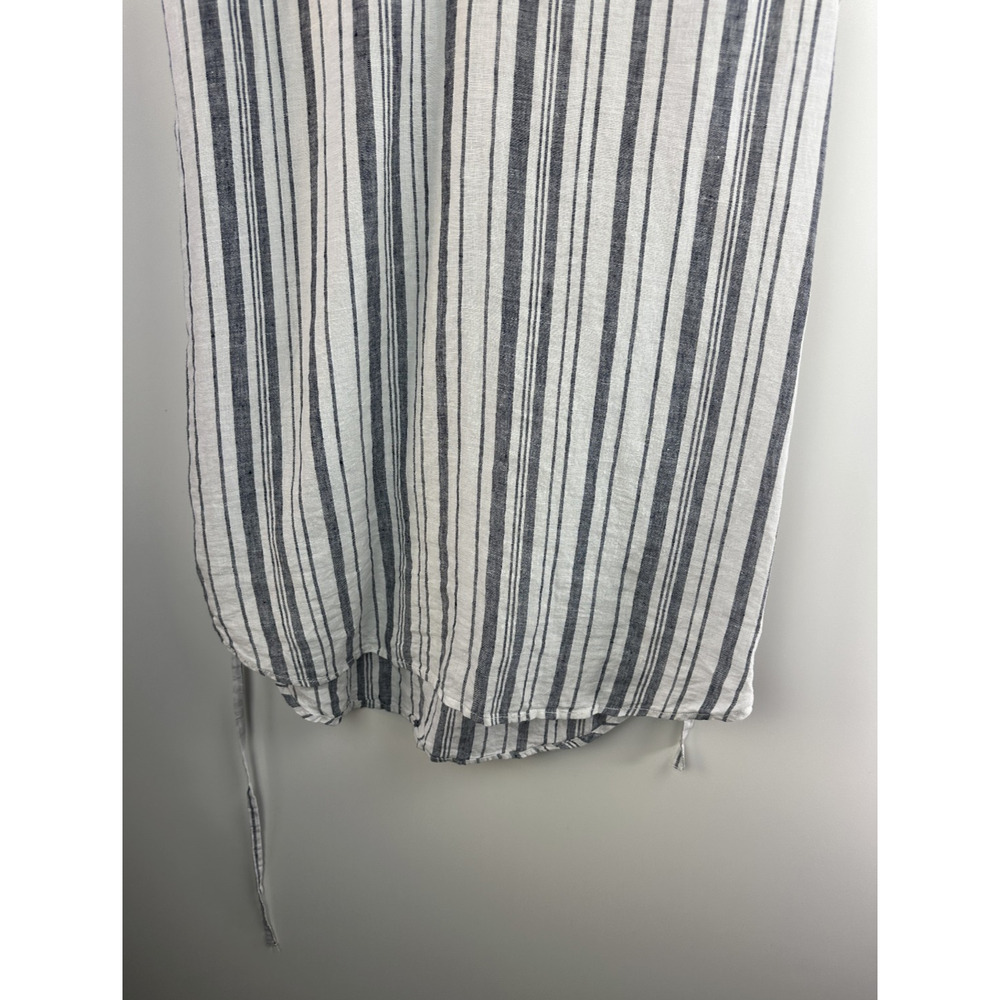 Michael Stars 100% Linen Amelee Beach Stripe Caftan Dress Tie Women's Medium - Picture 5 of 12